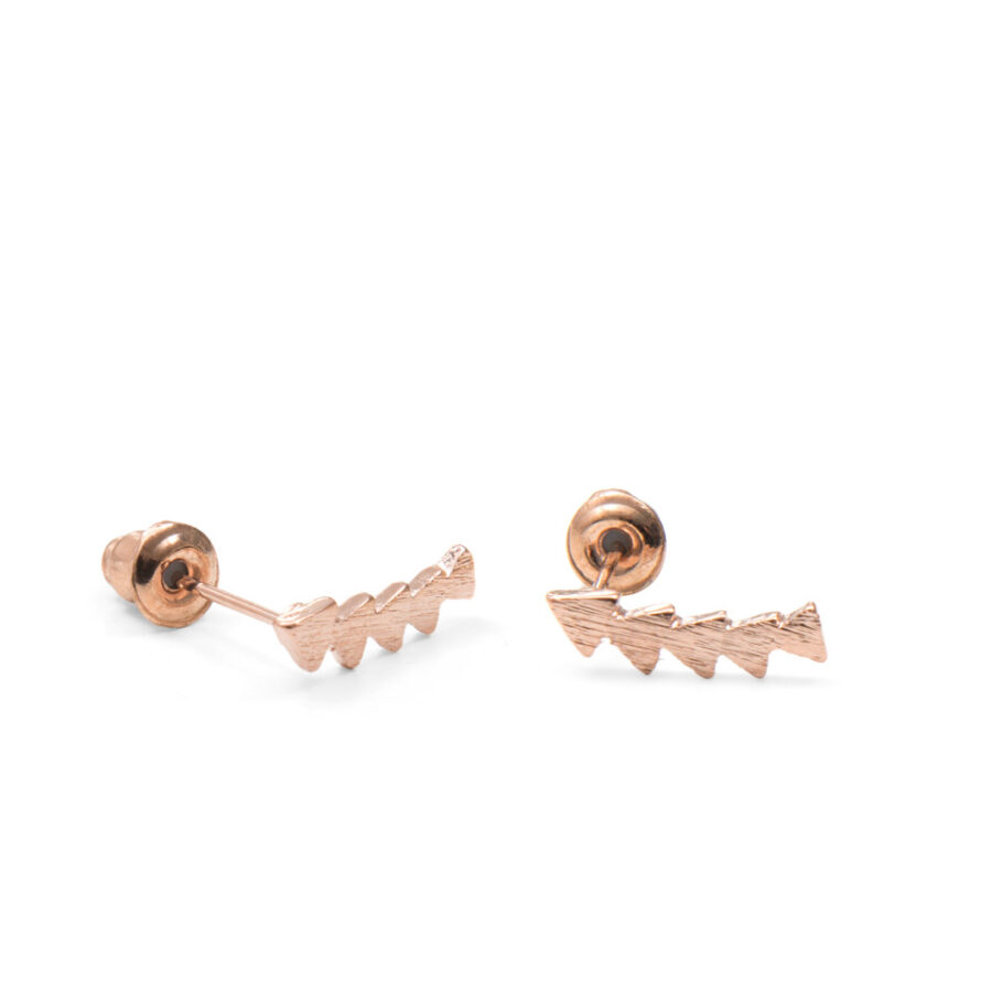 Rose Triangle Ear Climber Stud