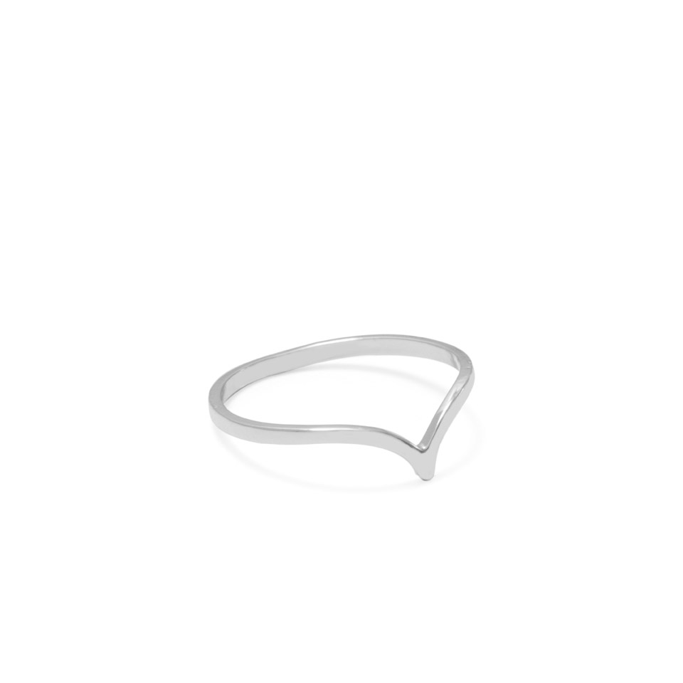 Silver chevron ring sale