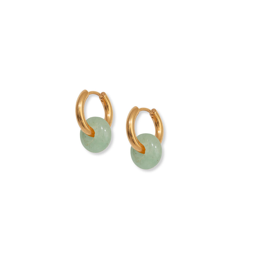 Mint Aventurine Agate Hoops