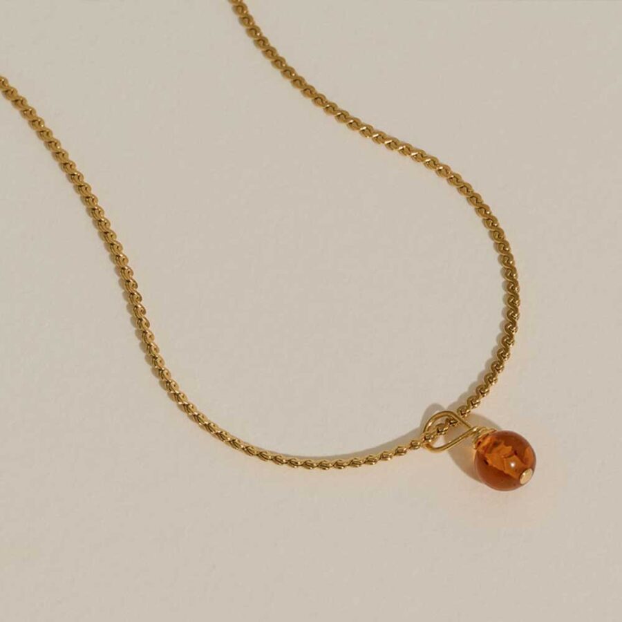 Amber Glow Coin Necklace