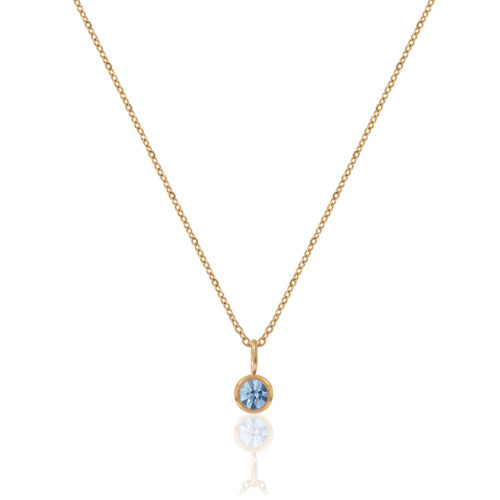 Gold Birthstone Necklace - March