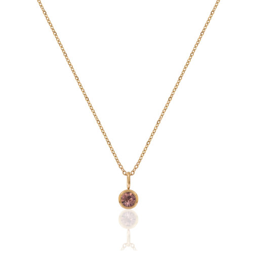 Gold Birthstone Necklace - October