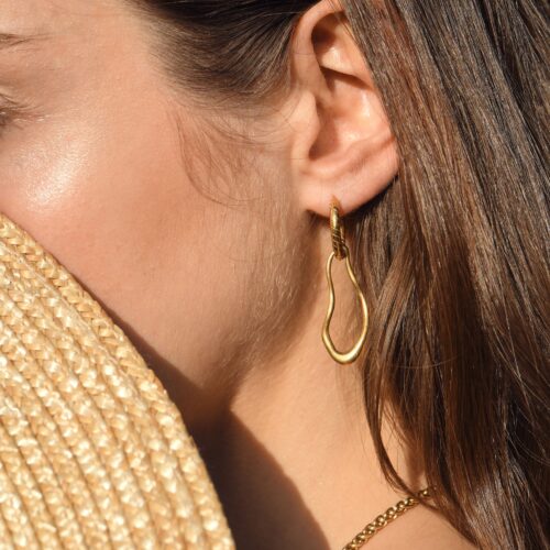 Gold Yuna Drop Hoops