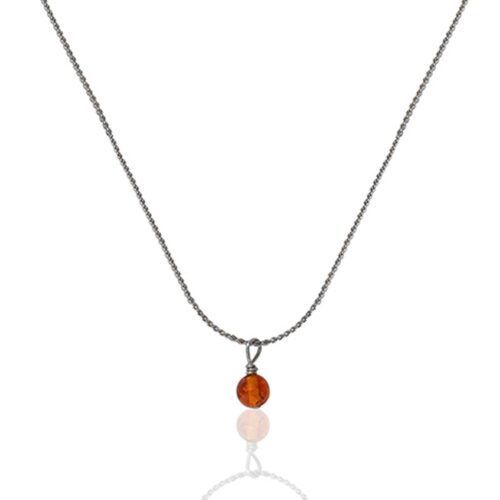Silver Amber Necklace
