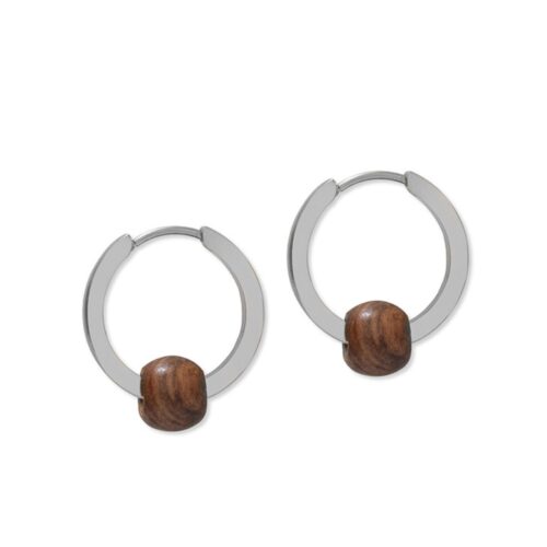 Silver Wooden Hoops