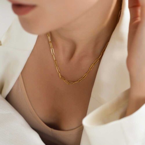 Gold Cable Chain Necklace - 45cm